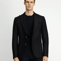 Black 8 Drop Muscle Fit Long Athletic Cut Lycra Patterned Sport Jacket