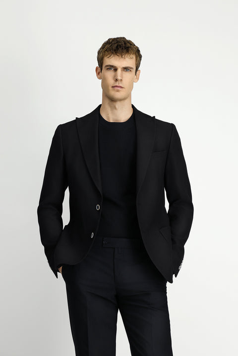 Black 8 Drop Muscle Fit Long Athletic Cut Lycra Patterned Sport Jacket