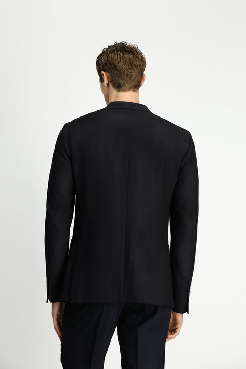 Black 8 Drop Muscle Fit Long Athletic Cut Lycra Patterned Sport Jacket