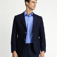 Dark Navy 6 Drop Regular Fit Standard Cut Lycra Patterned Sport Jacket