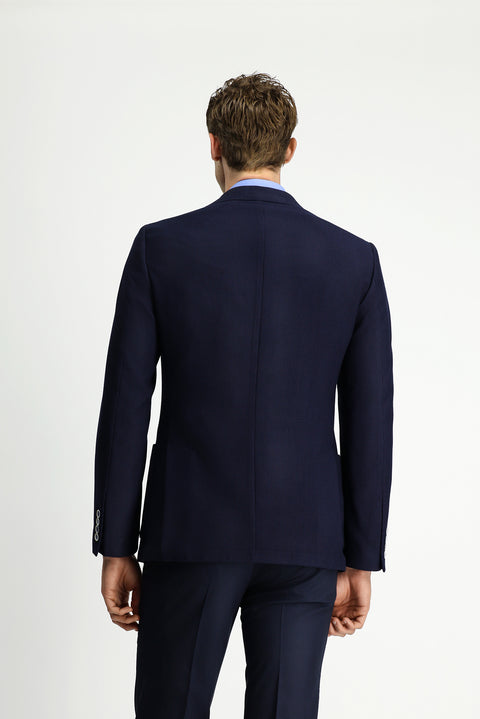 Dark Navy 6 Drop Regular Fit Standard Cut Lycra Patterned Sport Jacket