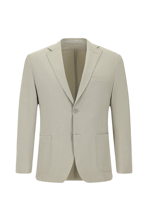 Medium Mink Techno-Line 4 Drop Relaxed Fit Patterned Waffle Sport Jacket
