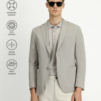 Medium Mink Techno-Line 6 Drop Regular Fit Standard Cut Patterned Waffle Sport Jacket