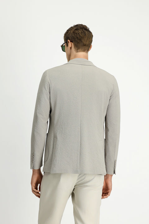 Medium Mink Techno-Line 4 Drop Relaxed Fit Patterned Waffle Sport Jacket