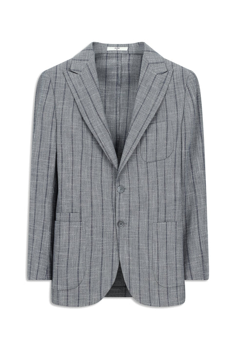 Dark Gray 6 Drop Regular Fit Striped Lycra Sport Jacket
