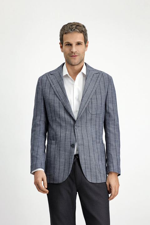 Dark Gray 6 Drop Regular Fit Striped Lycra Sport Jacket