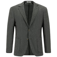 Black 4-Drop Relaxed Fit Linen Blend Striped Sport Jacket