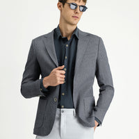 Dark Green 8 Drop Muscle Fit Long Athletic Cut Linen Blend Striped Sport Jacket
