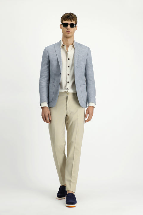 Light Blue 7 Drop Super Slim Fit Extra Narrow Cut Patterned Sport Jacket