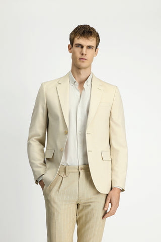  Açık Bej 7 Drop Slim Fit Dar Kesim Klasik Ceket