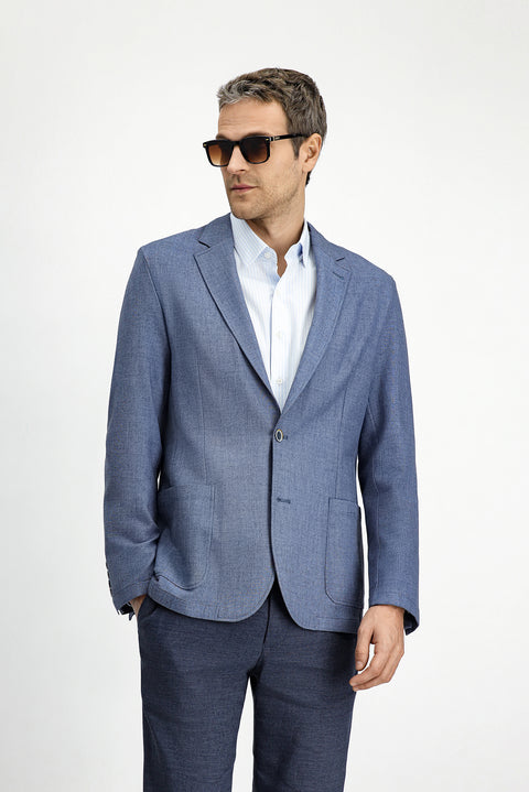 Dark Blue 4 Drop Relaxed Fit Casual Sport Jacket
