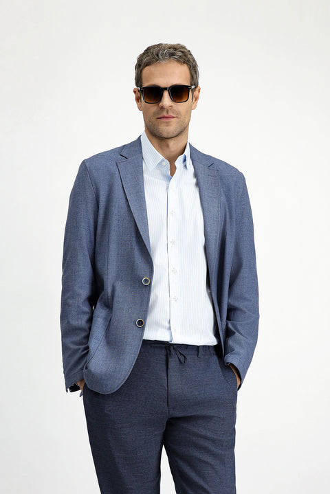 Dark Blue 4 Drop Relaxed Fit Casual Sport Jacket