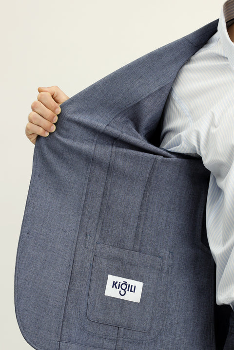 Dark Blue 4 Drop Relaxed Fit Casual Sport Jacket