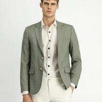 Mint Green 7 Drop Slim Fit Classic Patterned Jacket