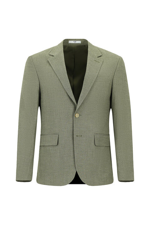 Mint Green 7 Drop Slim Fit Classic Patterned Jacket