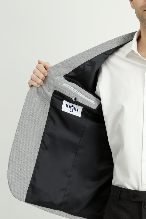 Black 6 Drop Regular Fit Standard Cut Classic Jacket
