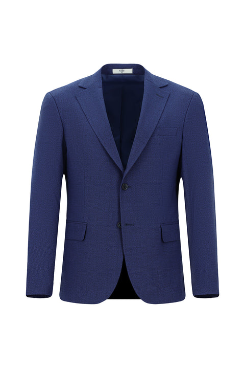 Navy Blue 6 Drop Regular Fit Standard Cut Classic Patterned Jacket