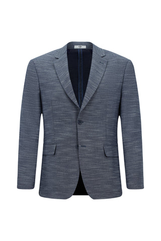  Koyu Lacivert 4 Drop Relaxed Fit Rahat Kesim Desenli Likralı Ceket