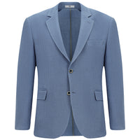 Blue 4 Drop Relaxed Fit Casual Cut Sport Waffle Jacket