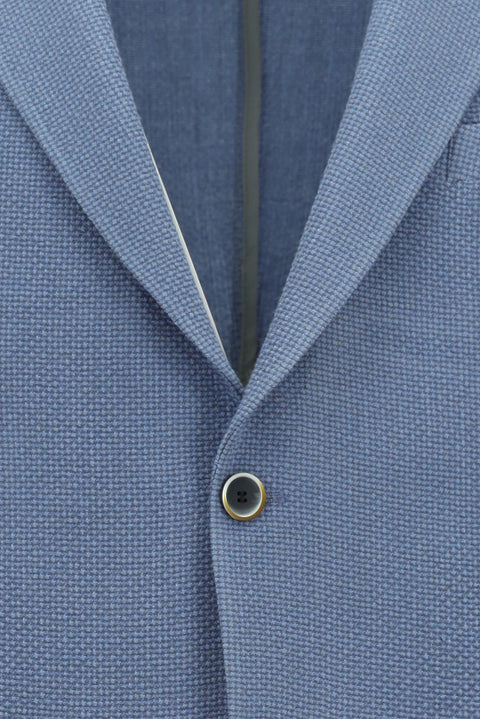 Blue 4 Drop Relaxed Fit Casual Cut Sport Waffle Jacket