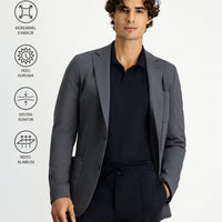Dark Gray Techno-Line 6 Drop Regular Fit Standard Cut Lycra Stretch Jacket