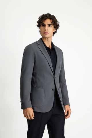  Koyu Füme Techno-Line 7 Drop Super Slim Fit Eksra Dar Kesim Likralı Ceket