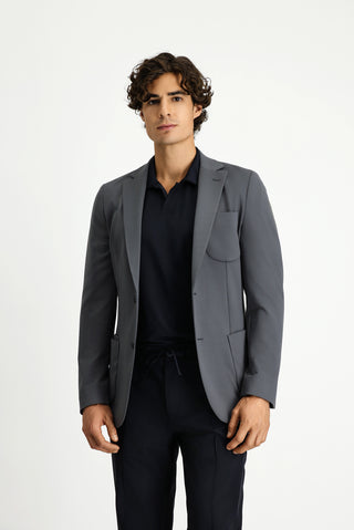  Koyu Füme Techno-Line 7 Drop Super Slim Fit Eksra Dar Kesim Likralı Ceket