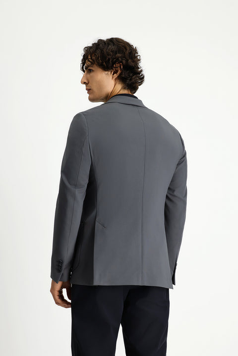 Dark Gray Techno-Line 7 Drop Super Slim Fit Extra Narrow Cut Lycra Jacket