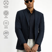 Dark Navy Techno-Line 6 Drop Regular Fit Standard Cut Lycra Stretch Jacket