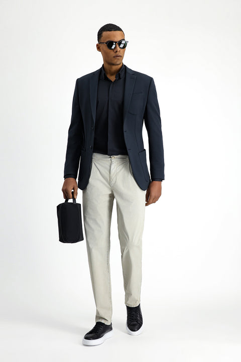 Dark Navy Techno-Line 7 Drop Super Slim Fit Extra Narrow Cut Lycra Jacket