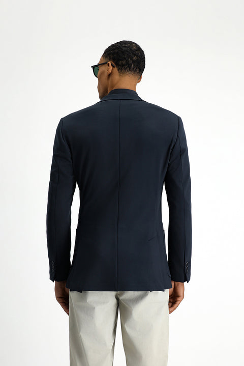 Dark Navy Techno-Line 6 Drop Regular Fit Standard Cut Lycra Stretch Jacket