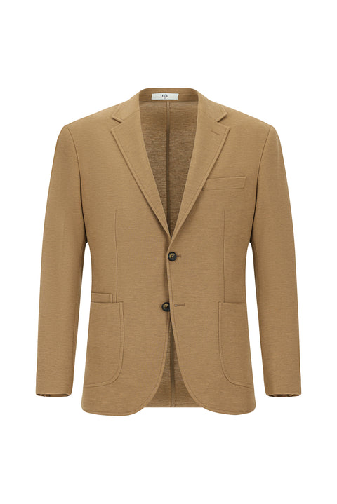 Tan 7 Drop Super Slim Fit Extra Narrow Cut Lycra Sports Jacket