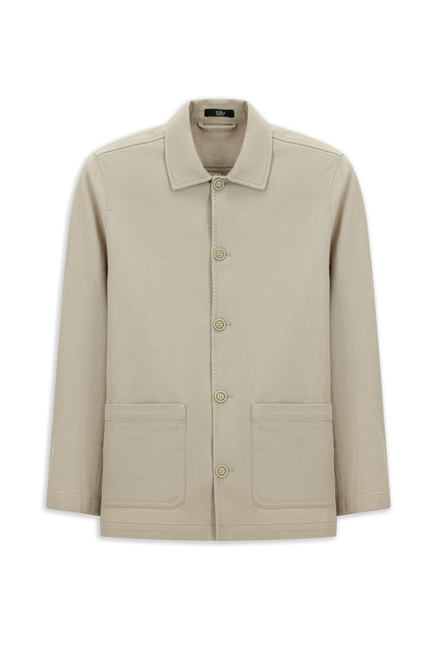 Light Beige 6 Drop Regular Fit Standard Cut Cotton Lycra Stretch Sport Jacket