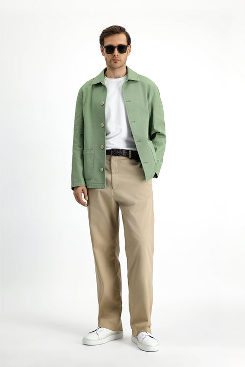 Light Green 6 Drop Regular Fit Standard Cut Cotton Lycra Stretch Sport Jacket