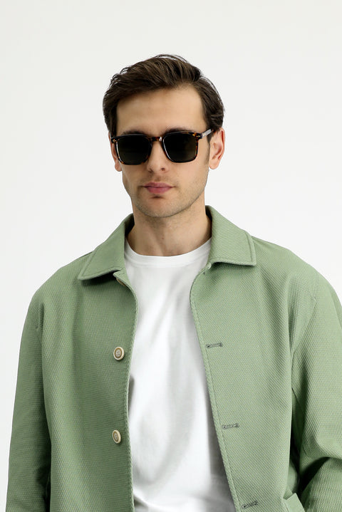 Light Green 6 Drop Regular Fit Standard Cut Cotton Lycra Stretch Sport Jacket