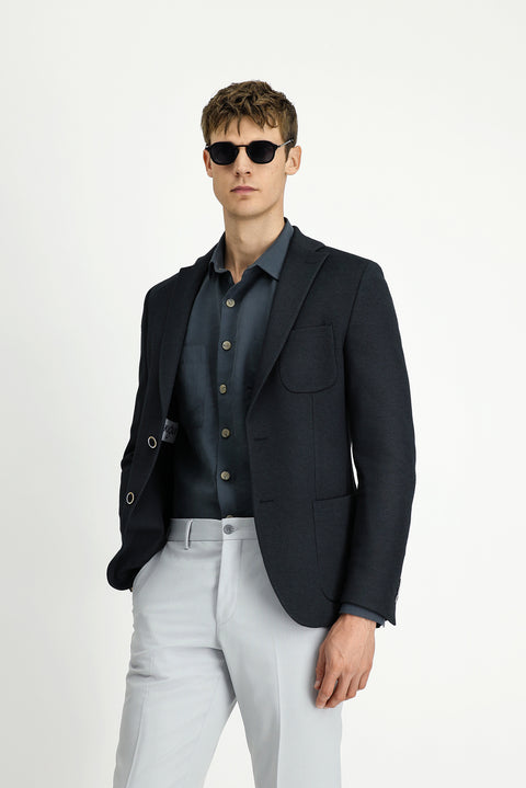 Black 7 Drop Slim Fit Cotton Sport Jacket