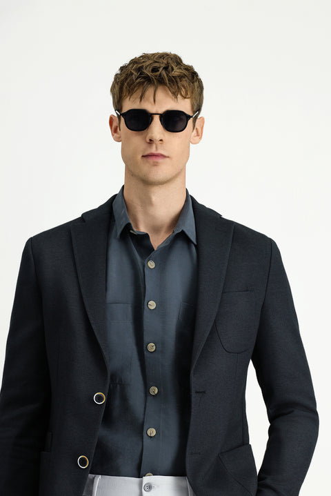 Black 7 Drop Slim Fit Cotton Sport Jacket