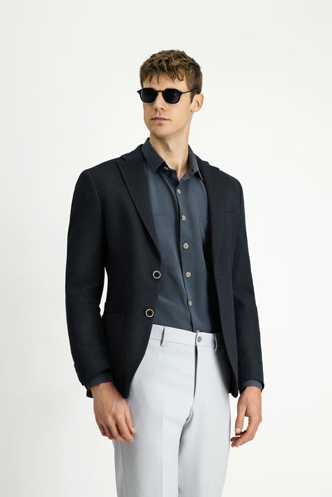 Black 7 Drop Slim Fit Cotton Sport Jacket