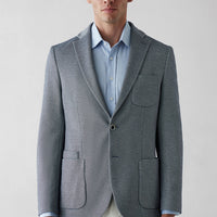 Dark Navy 7 Drop Slim Fit Cotton Sport Jacket