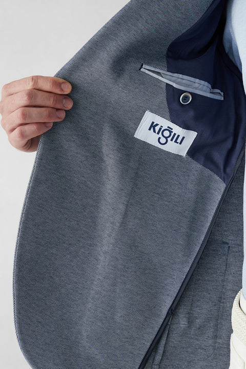 Dark Navy 7 Drop Slim Fit Cotton Sport Jacket