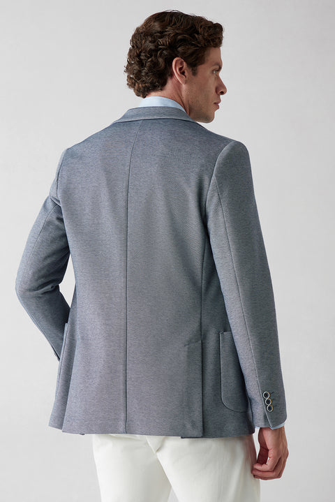Dark Navy 7 Drop Slim Fit Cotton Sport Jacket