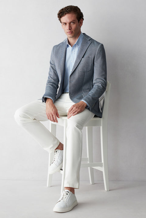 Dark Navy 7 Drop Slim Fit Cotton Sport Jacket