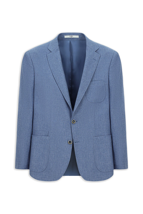 Blue 6 Drop Regular Fit Linen Blend Patterned Sport Jacket