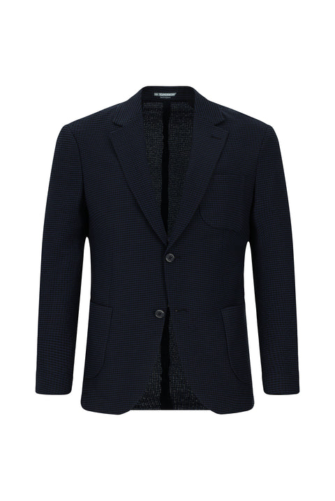 Dark Navy Techno-Line 7 Drop Slim Fit Lycra Jacket
