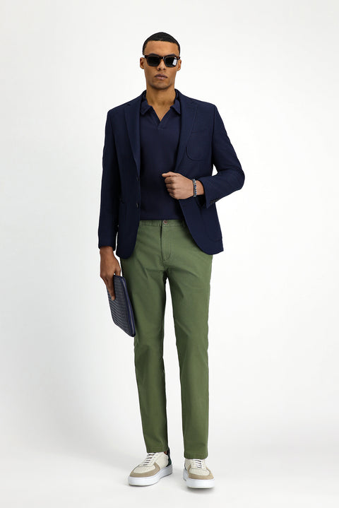 Dark Navy Techno-Line 7 Drop Slim Fit Lycra Jacket