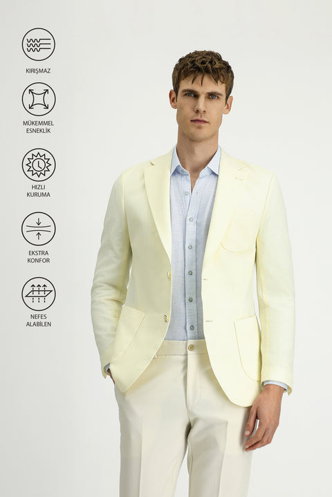 Cream Techno-Line 7 Drop Slim Fit Lycra Jacket
