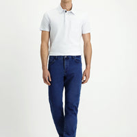 Indigo Regular Fit Standard Cut Cotton Denim Look Trousers