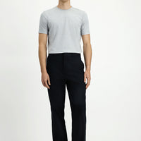 Black Regular Fit Standard Cut Lycra Canvas / Chino Trousers