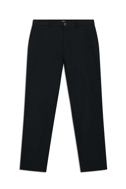 Black Regular Fit Standard Cut Lycra Canvas / Chino Trousers