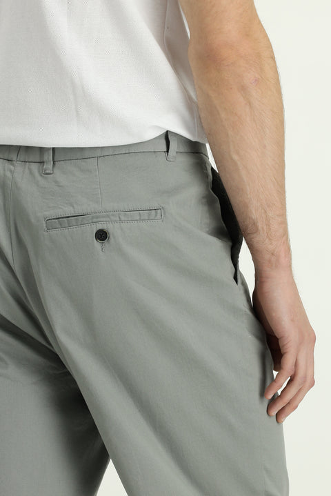 Light Smoke Regular Fit Standard Cut Lycra Canvas / Chino Pants